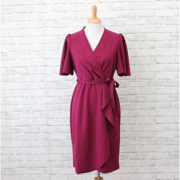 Donna Morgan Faux Wrap Dress Size 2 - Picture 5 of 6